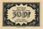 Waldenburg (heute: PL-Walbrzych) - Stadt - November 1921 - 50 Pfennig