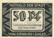 Waldenburg (heute: PL-Walbrzych) - Stadt - November 1921 - 50 Pfennig