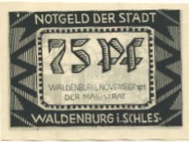 Waldenburg (heute: PL-Walbrzych) - Stadt - November 1921 - 75 Pfennig