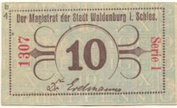 Waldenburg (heute: PL-Walbrzych) - Stadt - -- - 10 Pfennig