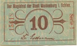 Waldenburg (heute: PL-Walbrzych) - Stadt - -- - 10 Pfennig