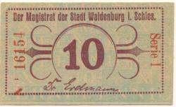 Waldenburg (heute: PL-Walbrzych) - Stadt - -- - 10 Pfennig