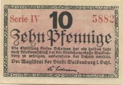 Waldenburg (heute: PL-Walbrzych) - Stadt - -- - 10 Pfennig
