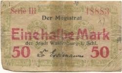 Waldenburg (heute: PL-Walbrzych) - Stadt - -- - 1/2 Mark