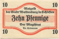 Waldenburg (heute: PL-Walbrzych) - Stadt - Dezember 1919 - 10 Pfennig 