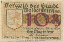 Waldenburg (heute: PL-Walbrzych) - Stadt - 1.2.1920 - 10 Pfennig