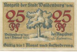 Waldenburg (heute: PL-Walbrzych) - Stadt - 1.2.1920 - 25 Pfennig