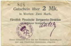 Waldenburg (heute: PL-Walbrzych) - Fürstlich Plessische Bergwerks-Direktion, Schloss Waldenburg - -- - 2 Mark