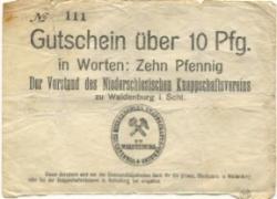 Waldenburg (heute: PL-Walbrzych) - Niederschlesischer Knappschaftsverein - -- - 10 Pfennig