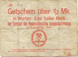 Waldenburg (heute: PL-Walbrzych) - Niederschlesischer Knappschaftsverein - -- - 1/2 Mark 