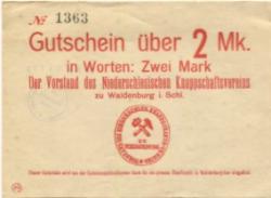 Waldenburg (heute: PL-Walbrzych) - Niederschlesischer Knappschaftsverein - -- - 2 Mark