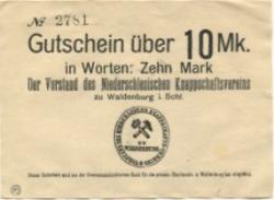 Waldenburg (heute: PL-Walbrzych) - Niederschlesischer Knappschaftsverein - -- - 10 Mark