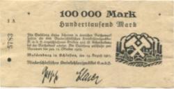 Waldenburg (heute: PL-Walbrzych) - Niederschlesisches Steinkohlensyndikat GmbH - 14.8.1923 - 15.10.1923 - 100000 Mark