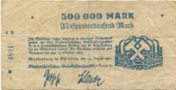 Waldenburg (heute: PL-Walbrzych) - Niederschlesisches Steinkohlensyndikat GmbH - 14.8.1923 - 15.10.1923 - 500000 Mark