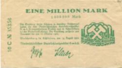 Waldenburg (heute: PL-Walbrzych) - Niederschlesisches Steinkohlensyndikat GmbH - 14.8.1923 - 15.10.1923 - 1 Million Mark