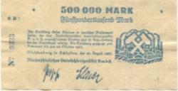 Waldenburg (heute: PL-Walbrzych) - Niederschlesisches Steinkohlensyndikat GmbH - 20.8.1923 - 20.10.1923 - 500000 Mark 