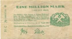 Waldenburg (heute: PL-Walbrzych) - Niederschlesisches Steinkohlensyndikat GmbH - 20.8.1923 - 20.10.1923 - 1 Million Mark 