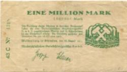 Waldenburg (heute: PL-Walbrzych) - Niederschlesisches Steinkohlensyndikat GmbH - 28.8.1923 - 28.10.1923 - 1 Million Mark 
