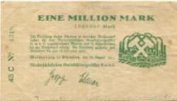 Waldenburg (heute: PL-Walbrzych) - Niederschlesisches Steinkohlensyndikat GmbH - 28.8.1923 - 28.10.1923 - 1 Million Mark
