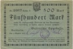 Waldheim - Städtische Sparkasse - 1.10.1922 - 500 Mark