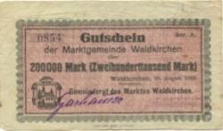 Waldkirchen - Marktgemeinde - 20.8.1923 - 200000 Mark