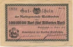 Waldkirchen - Marktgemeinde - 25.10.1923 - 5 Milliarden Mark