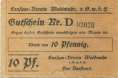 Waldmohr - Consum-Verein eGmbH - -- - 10 Pfennig