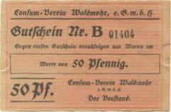 Waldmohr - Consum-Verein eGmbH - -- - 50 Pfennig 