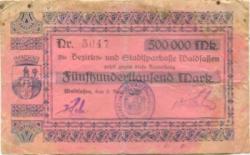 Waldsassen - Bezirks- und Stadtsparkasse - 8.8.1923 - 500000 Mark