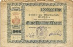 Waldsassen - Bezirks- und Stadtsparkasse - 8.8.1923 - 1 Million Mark
