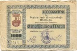 Waldsassen - Bezirks- und Stadtsparkasse - 8.8.1923 - 1 Million Mark