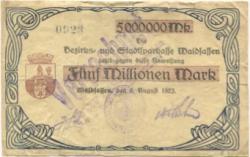 Waldsassen - Bezirks- und Stadtsparkasse - 8.8.1923 - 5 Millionen Mark