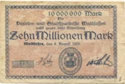 Waldsassen - Bezirks- und Stadtsparkasse - 8.8.1923 - 10 Millionen Mark