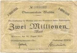 Waldsee (Bad) - Oberamtsstadt - 26.8.1923 - 2 Millionen Mark