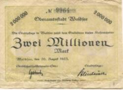Waldsee (Bad) - Oberamtsstadt - 26.8.1923 - 2 Millionen Mark