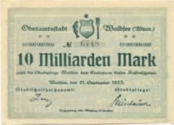 Waldsee (Bad) - Oberamtsstadt - 21.9.1923 - 10 Milliarden Mark