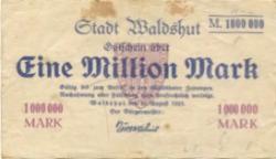 Waldshut - Stadt - 23.8.1923 - 1 Million Mark