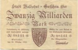 Waldshut - Stadt - 25.10.1923 - 20 Milliarden Mark