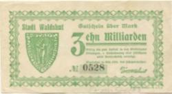 Waldshut - Stadt - 26.10.1923 - 10 Milliarden Mark