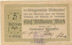 Wallersdorf- Gemeinde - September 1923 - 5 Millionen Mark