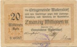 Wallersdorf- Gemeinde - September 1923 - 20 Millionen Mark