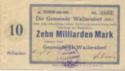 Wallersdorf- Gemeinde - Oktober 1923 - 10 Milliarden Mark