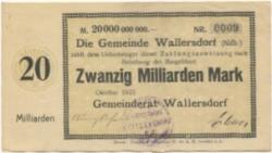 Wallersdorf- Gemeinde - Oktober 1923 - 20 Milliarden Mark