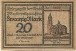 Waltershausen - Stadt - 22.10.1918 - 1.2.1919 - 20 Mark