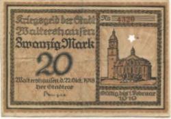 Waltershausen - Stadt - 22.10.1918 - 1.2.1919 - 20 Mark