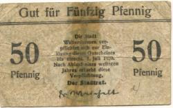 Waltershausen - Stadt - - 1.7.1920 - 50 Pfennig