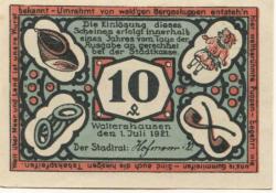 Waltershausen - Stadt - 1.7.1921 - 10 Pfennig