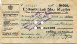 Waltershausen - Commerz- und Privat-Bank AG, Zweigstelle Waltershausen - 16.2.1923 - 10000 Mark