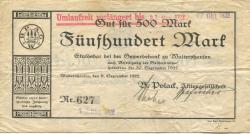 Waltershausen - Polack, B., Gummiwerke AG - 6.9.1922 - 31.3.1922 - 500 Mark