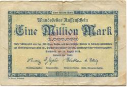 Wandsbek (heute: Hamburg) - Stadt - 13.8.1823 - 1 Million Mark